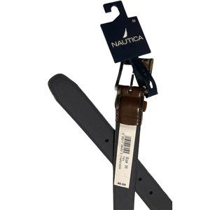 Nautica Mens Belt 36 Brown Leather